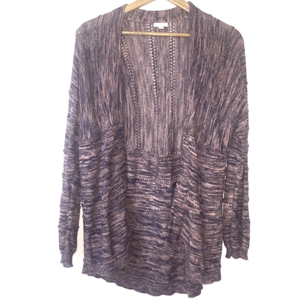 BP Orange and Black Marbled Open Cardigan Medium